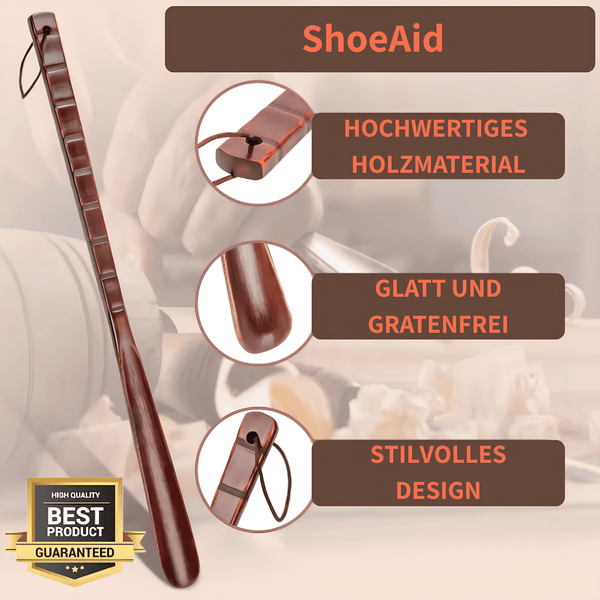 ShoeAid – Hochwertiger Massivholz-Schuhlöffel