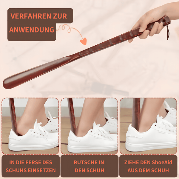 ShoeAid – Hochwertiger Massivholz-Schuhlöffel